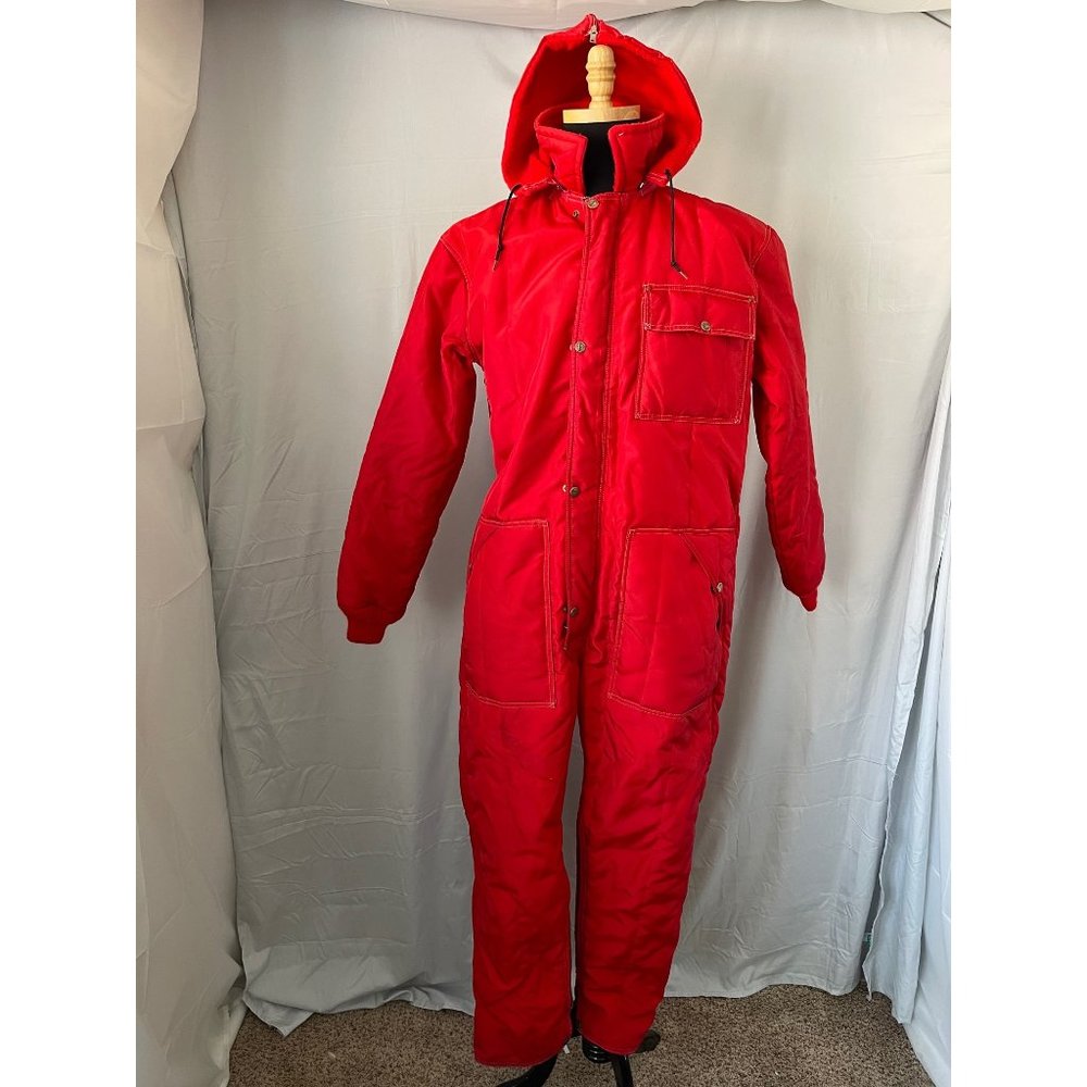 Vintage RefrigiWear Garment Red Insulated Overall/Suit - Picture 1 of 14